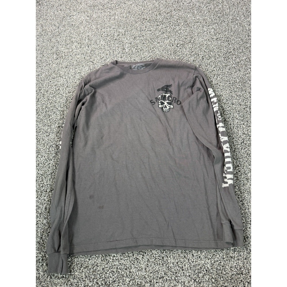 Sons Of Anarchy Long Sleeve T Shirt Men's Size Medium Gray Biker